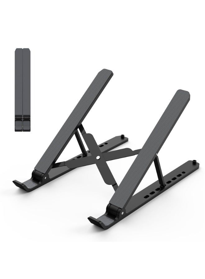 ZABGALTHO Laptop Stand for Desk, Ergonomic Design Adjustable Aluminum Foldable Portable Computer Stand, Compatible with MacBook Air Pro, HP, Lenovo, Dell, More 10-15.6”Inch and Tablets (Silver) - Image 1